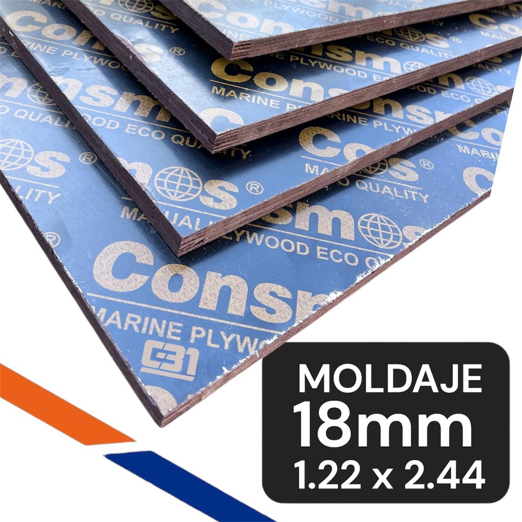 TERCIADO MOLDAJE 18MM FILM 1.22X2.44mt fenolico