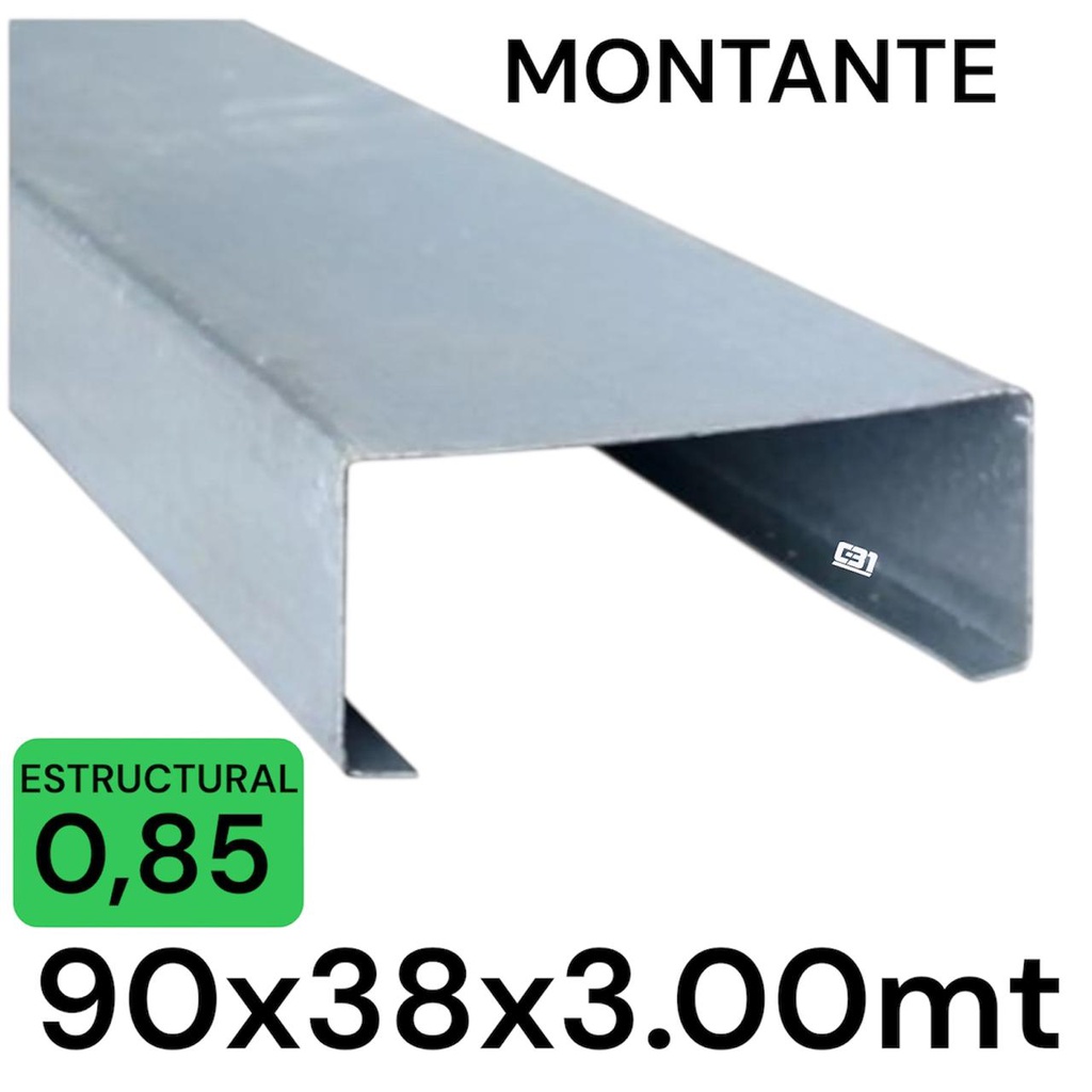 METALCON MONTANTE 90X3MT 0.85mm C 2x4
