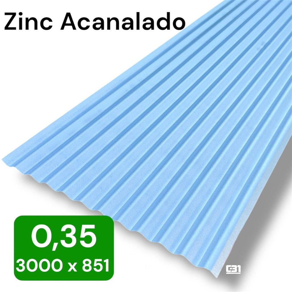 PLANCHA ZINC ACANALADO 0.35x851x3000mm