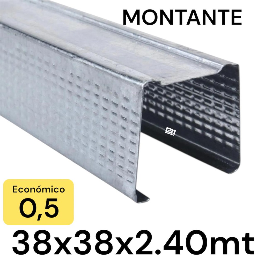 METALCON MONTANTE ECO 38X2.4MT 0.5MM