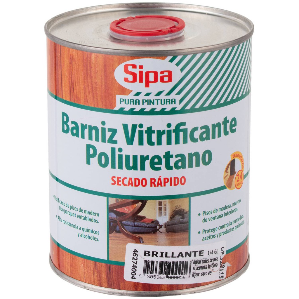 BARNIZ VITRIFICANTE POLIURETANO SIPA TARRO 1/4GL