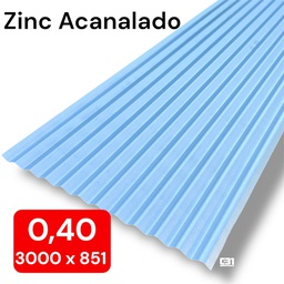 [4191] PLANCHA ZINC ACANALADO 0.40 x 851 x 3000mm