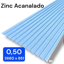 [5666] PLANCHA ZINC ACANALADO 0.50x851x3660mm