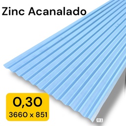 [4188] PLANCHA ZINC ACANALADO 0.30x851x3660mm